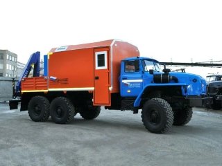 Передвижная мастерская Урал 4320-1934-72Е5И03 с КМУ АНТ 4.4-1