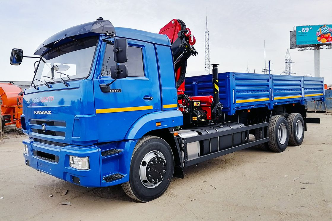 Фото №1: Бортовой автомобиль с крано-манипуляторной установкой 6590-33521-48 на шасси КАМАЗ 65117-3010-48